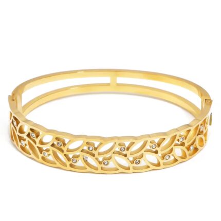 Hollow Leaf Titanium Steel Bracelet