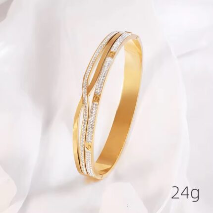 Cross Design Shiny Zircon Minimalist Style Bracelet