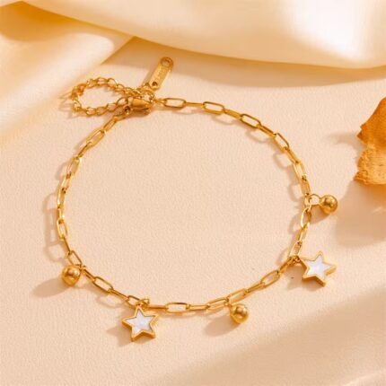 Five Pointed Star with Bead Bracelet