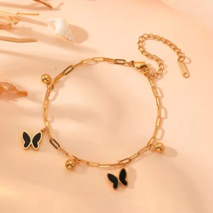 Butterfly Stainless Steel Chain Bracelet