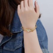 Zircon Flower Stainless Steel Bracelet - Image 2